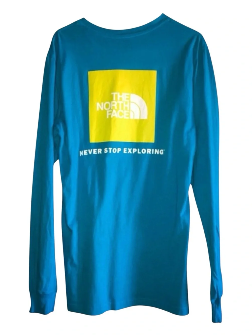THE NORTH FACE Long Sleeve Crew Tee - Bright Turquoise Blue Size Small NWOT
